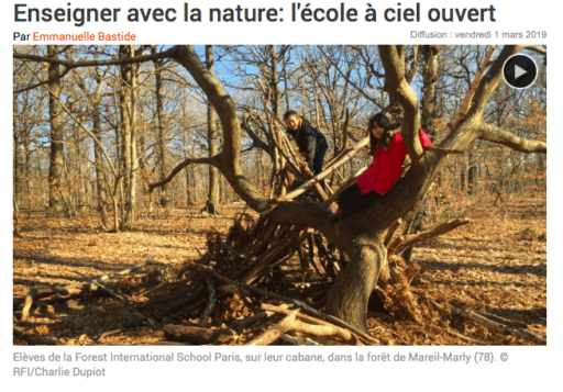 Enseigner avec la nature. Reportage de RFI sur la Forest International School Paris.